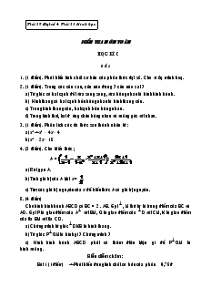 Giáo án Tiết 39 Đại số và Tiết 33 Hình học 8