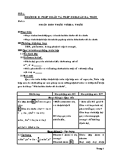 Giáo án Toán học 8 - Học kỳ I