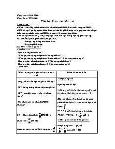 Giáo án Toán học 8 - Tiết 14: Phân thức Đại số