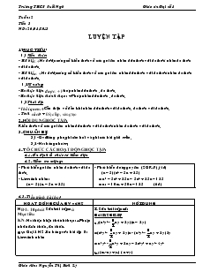 Giáo án Toán học 8 - Tiết 3, 4: Luyện tập