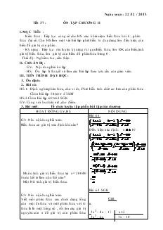 Giáo án Toán học 8 - Tiết 37: Ôn tập chương II