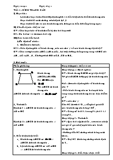 Giáo án Toán học 8 - Tiết 4: Hình thang cân