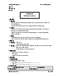 Giáo án Toán học 8 - Tiết 66: Luyện tập (hình lăng trụ đứng)