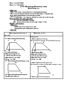 Giáo án Toán học 8 - Tiết 8: Hình thang, hình thang vuông, hình thang cân