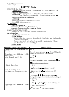Giáo án Tự chọn toán 10 Bài tập Vectơ