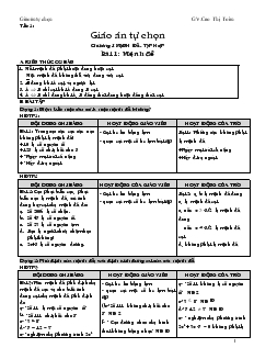 Giáo án tự chọn toán 10