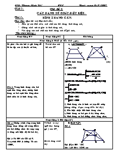 Giáo án Tự chọn Toán 8 - Bài 1: Hình thang cân