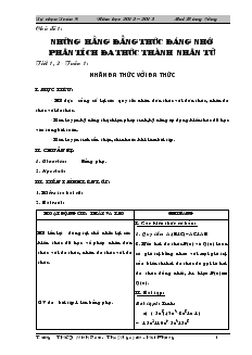 Giáo án Tự chọn Toán 8 - Chủ đề 1: Những hằng đẳng thức đáng nhớ phân tích đa thức thành nhân tử