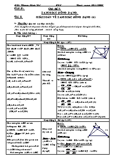 Giáo án Tự chọn Toán 8 - Chủ đề 7: Tam giác đồng dạng - Bài 5: Giải toán về tam giác đồng dạng (tiếp)