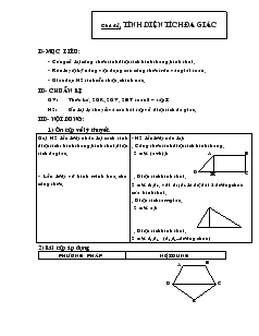 Giáo án Tự chọn toán 8 năm học 2009- 2010 Tiết 21 Tính diện tích đa giác
