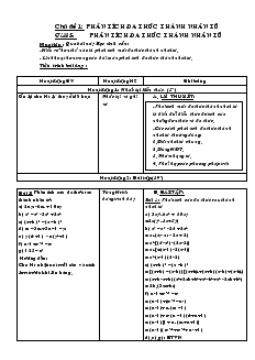 Giáo án Tự chọn toán 8 năm học 2009- 2010 Tiết 5 Phân tích đa thức thành nhân tử