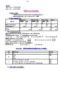 Giáo án Tự chọn toán 8 năm học 2009- 2010 từ tiết 9 đến tiết 19