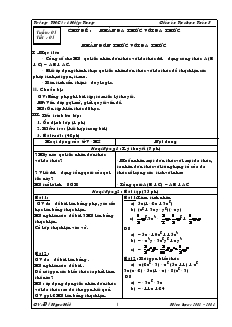 Giáo án Tự chọn Toán 8 - Trường THCS xã Hiệp Tùng