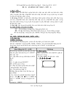 Hình học lớp 8 từ tiết 14 đến tiết 20 năm học 2012 - 2013