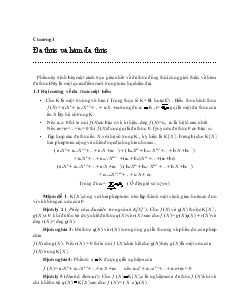 Khóa luận Chương 1 Đa thức và hàm đa thức