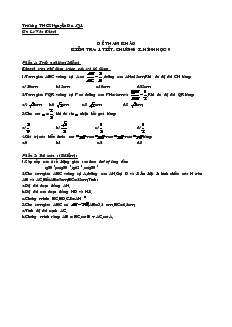Kiểm tra Chương I Hình học Lớp 9 Trường THCS Nguyễn Du