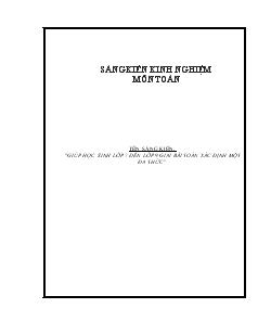 Sáng kiến kinh nghiệm Giúp học sinh lớp 7 đến lớp 9 giải bài toán xác định một đa thức