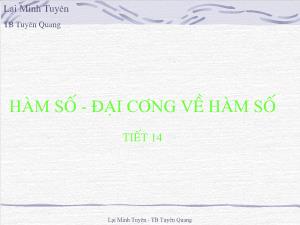 Thiết kế bài giảng Đại số 10 Tiết 14 Hàm số - Đại cương về hàm số