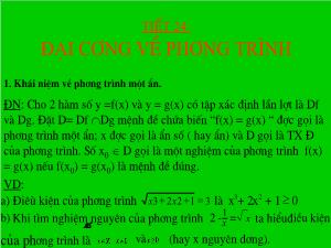 Thiết kế bài giảng Đại số 10 Tiết 24 Đại cương về phương trình