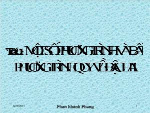 Thiết kế bài giảng Đại số 10 Tiết 61 Một số phương trình bất phương trình quy về bậc hai