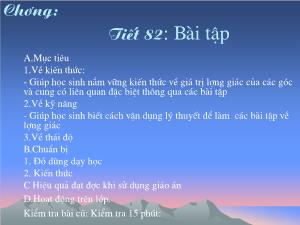 Thiết kế bài giảng Đại số 10 Tiết 82: Bài tập