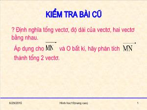 Thiết kế bài giảng Hình học 10 Bài 3 Hiệu của hai vectơ