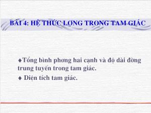 Thiết kế bài giảng Hình học 10 Bài 4 Hệ thức lượng trong tam giác