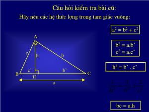 Thiết kế bài giảng Hình học 10 Các hệ thức lượng trong tam giác