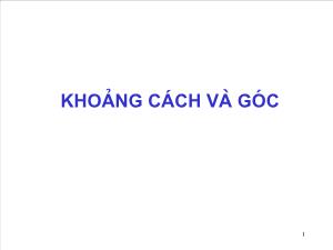 Thiết kế bài giảng Hình học 10 Khoảng cách và góc