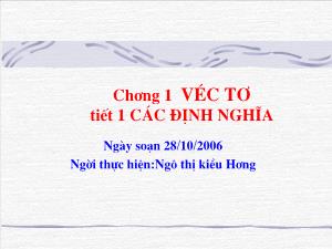 Thiết kế bài giảng Hình học 10 Tiết 1 Các định nghĩa