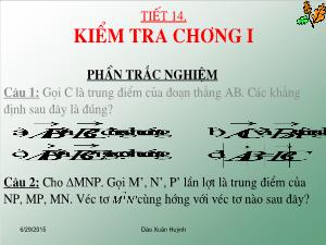 Thiết kế bài giảng Hình học 10 Tiết 14 Kiểm tra chương I