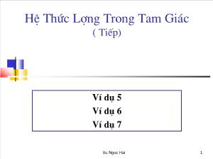 Thiết kế bài giảng Hình học 10 Tiết 23 Hệ Thức Lượng Trong Tam Giác ( Tiếp)