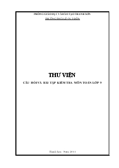 Thư viện câu hỏi và bài tập kiểm tra môn toán lớp 9