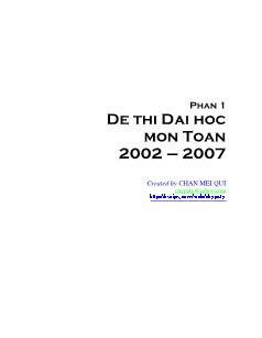 Tổng hợp bộ đề thi tuyển sinh đại học, cao đẳng từ năm 2003- 2007