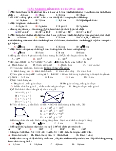 Trắc nghiệm Hình học 8 chương I (năm 2008)