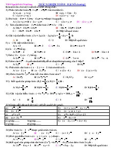 Trắc nghiệm Toán 8 – Đại số chương I THCS Nguyễn Trãi