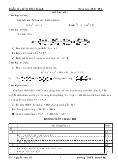 Tuyển tập đề thi học sinh giỏi Toán 8 năm học: 2011-2012