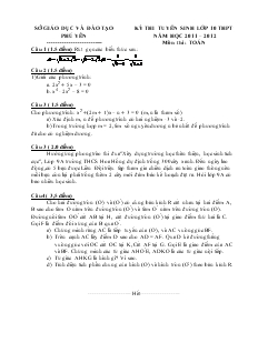 50 đề thi tuyển sinh lớp 10 THPT năm học 2011 – 2012 môn toán