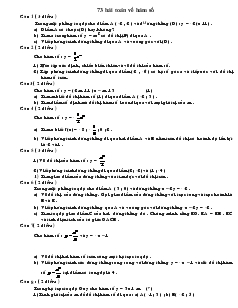 73 bài toán về hàm số