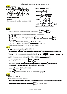Bài giải tuyển sinh 2009 - 2010