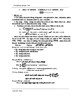 Bài giảng luyện thi Một số phương trình bậc cao thường gặp