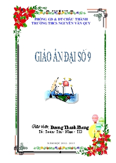 Bài giáo án Đại số lớp 9