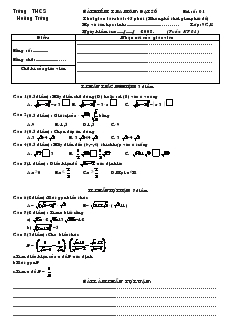 Bài kiểm tra môn: Đại số trường THCS Hoằng Trường