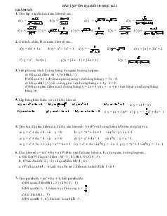 Bài tập ôn đại số 10 học kì I