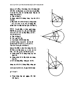 Bài tập ôn tập phần hình hộc lớp 9 học kỳ môn 2008 - 2009