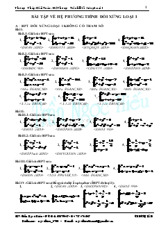 Bài tập về hệ phương trình đối xứng loại I