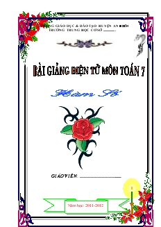 Bìa giáo án Bài giảng điện tử môn toán 7