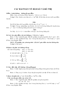 Các bài toán về hàm số và đồ thị