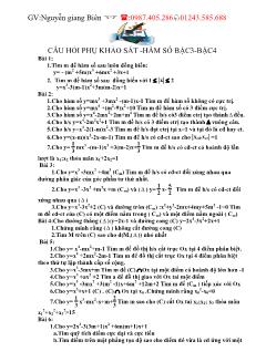 Câu hỏi phụ khảo sát - Hàm số bậc 3, bậc 4