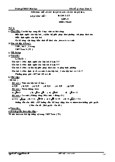 Chủ dề tự chọn Toán 9 Trường THCS Hoà Lạc: Căn bậc hai, căn bậc ba